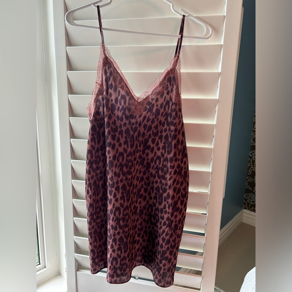 Victoria Secret Pinkish-Purple Leopard Print Slip Dress